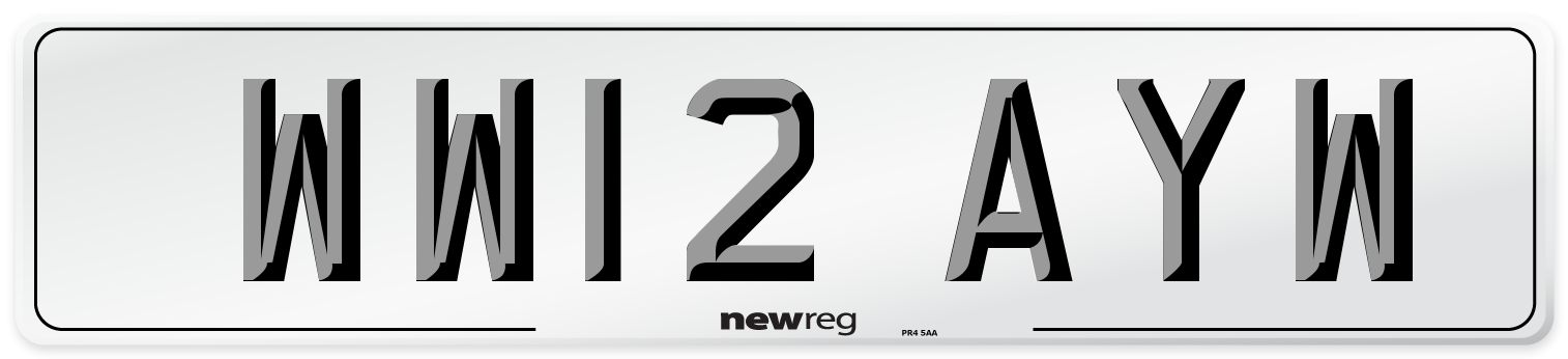 WW12 AYW Number Plate from New Reg